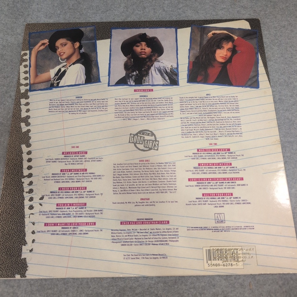 The Good Girls All For Your Love Vinyl LP Motown 1989 MOT-6278 New Jack Swing - Picture 3 of 8